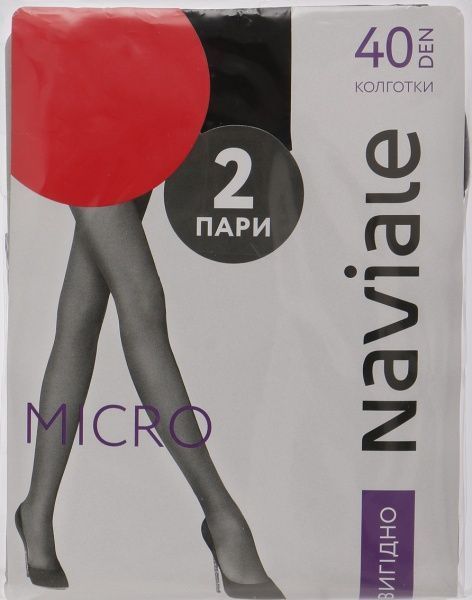 Колготки NAVIALE 1004 MИKPO 2 пари 40 den nero р. 5 черный 