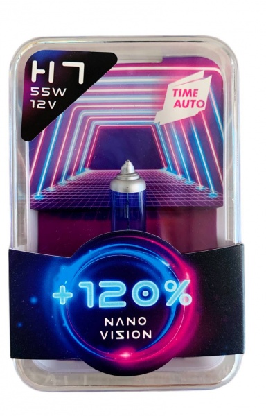 Автолампа галогенная TIMEAUTO H7 NANO LIGHT +120% H7 1 шт.