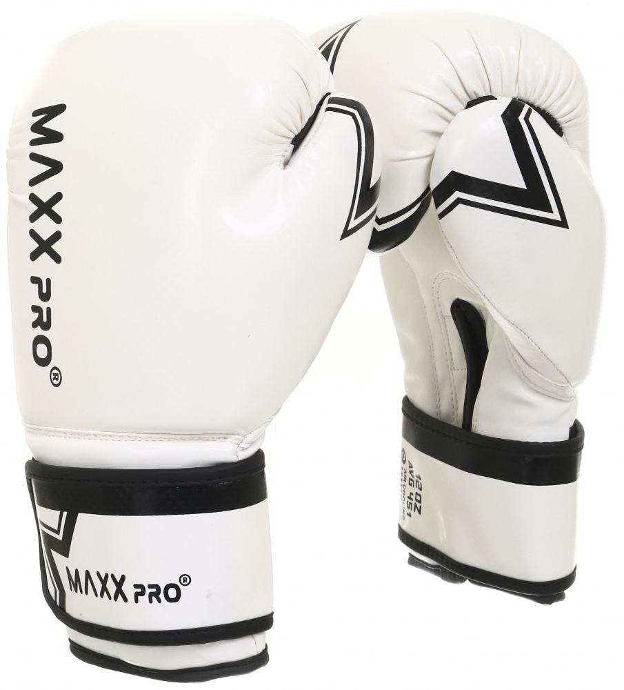Боксерські рукавиці MaxxPro AVG-451 White vynil-12 р. 12 12 ozoz White vynil-12 білий