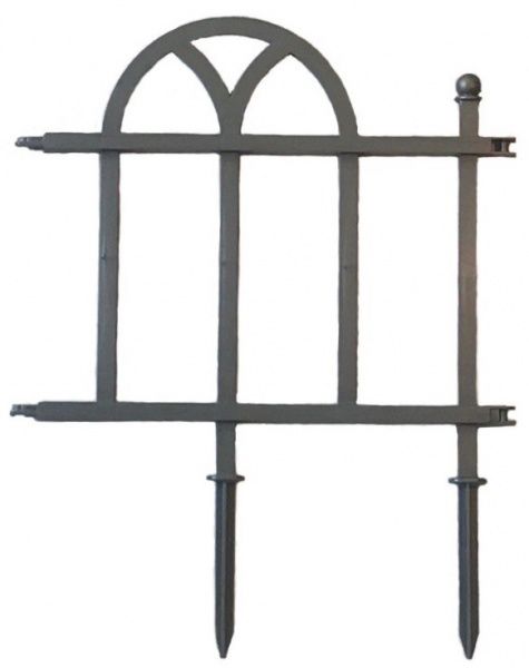 Декоративное ограждение для клумб Флора серый