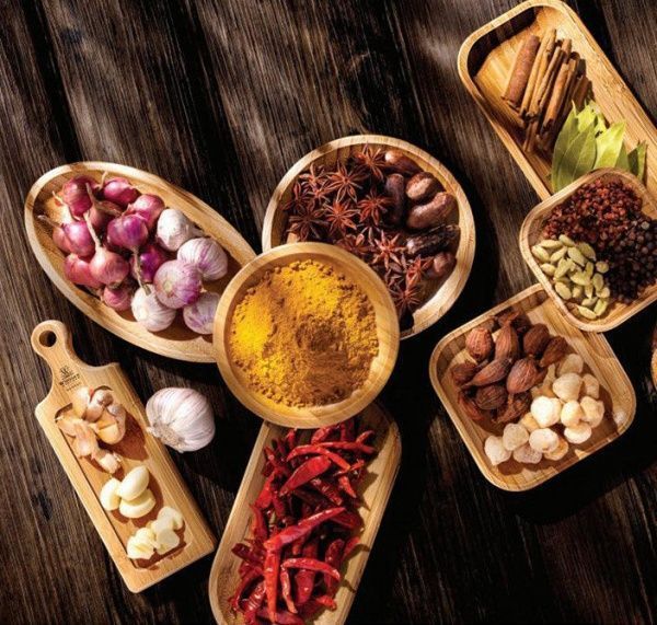 Блюдо кругле 30,5 см., 2 секції, бамбук Wilmax 