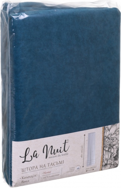 Штора Bona 200х280 см бирюзовый La Nuit