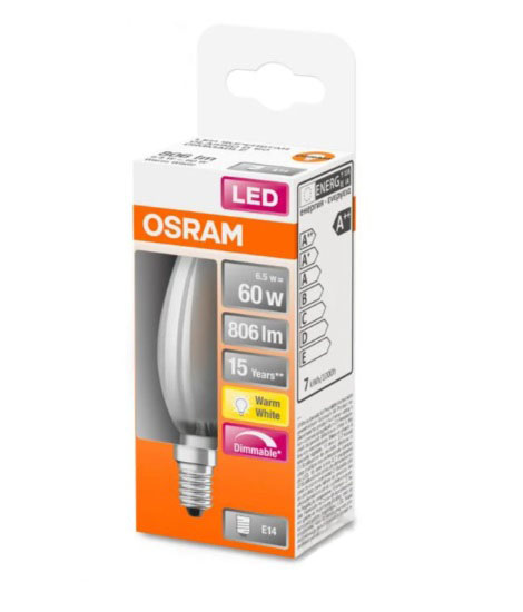 Лампа світлодіодна Osram SST CLB 6 Вт C37 матова E14 220 В 2700 К 4052899904415 