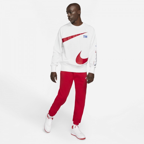 Світшот Nike M NSW SWOOSH SBB CREW DD5993-100 р. XL біло-червоний