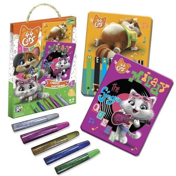 Набір для творчості Vladi Toys 44 Коти. Сяючі картинки VT4422-01