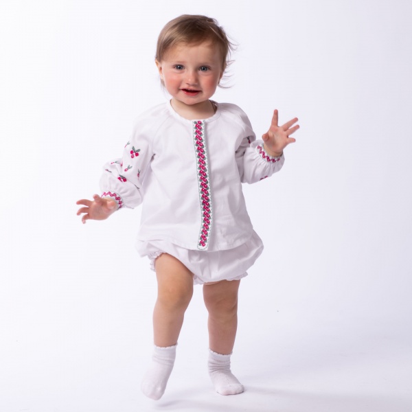 Вышиванка для девочек Эдельвика р.80 белый 116-21/00 