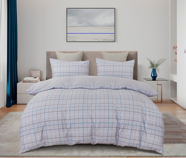 Комплект постільної білизни Mesetas 1,5 сірий із малюнком La Nuit 