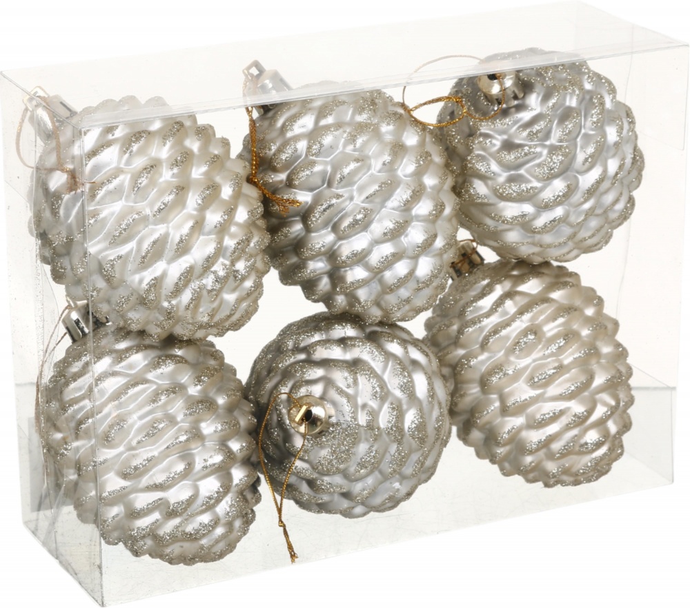 Набор елочных игрушек Шишка шампань 7 см 6 шт./уп.