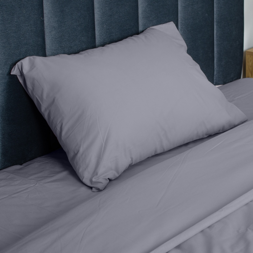 Простирадло на резинці Моно 140x200 см сірий