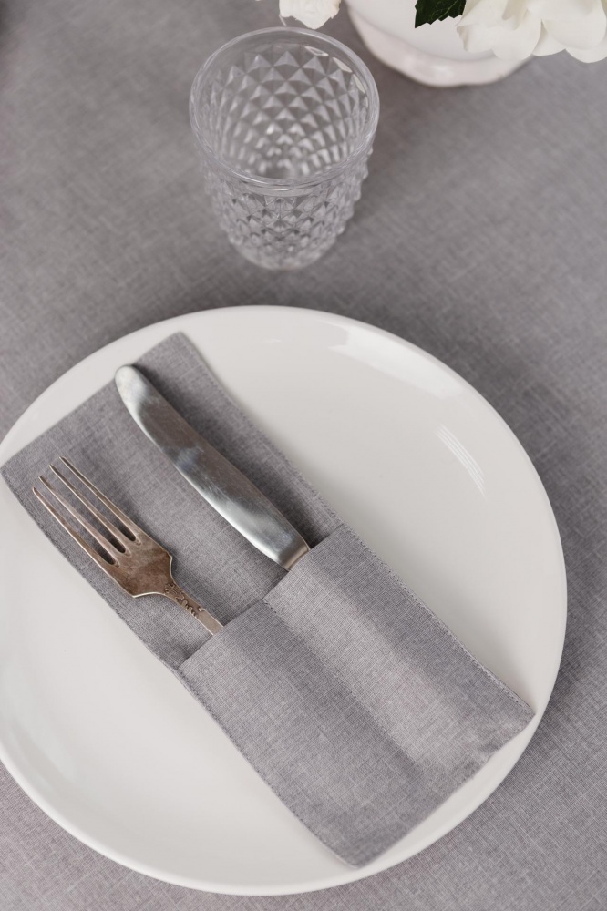 Чохол для приборів Прованс Листя cірий однотон 10x24 см сірий