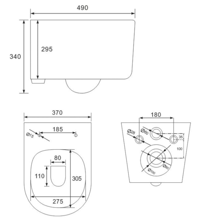 Унітаз підвісний VOLLE TOLEDO 2.0 VORTICE, 49*36*34см, сидіння Duroplast slow-closing