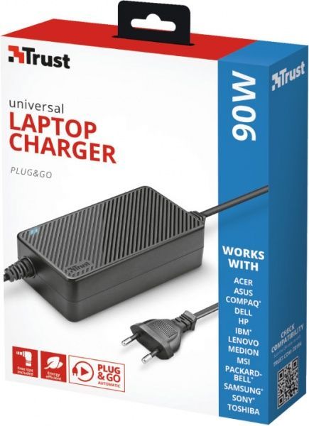 Блок питания Trust Plug & Go 90W Universal Laptop Charger