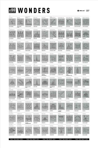 Скретч-постер #100 Wonders 1DEA.me 