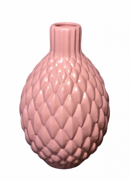 Ваза керамічна Nana ceramics Квін 26 см рожевий глянець 