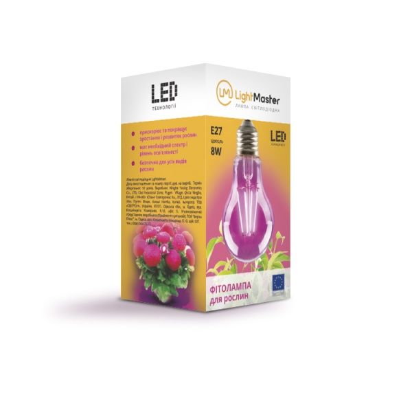 Лампа светодиодная для роста растений LightMaster LB-661 8 Вт E27 160 В прозрачная 