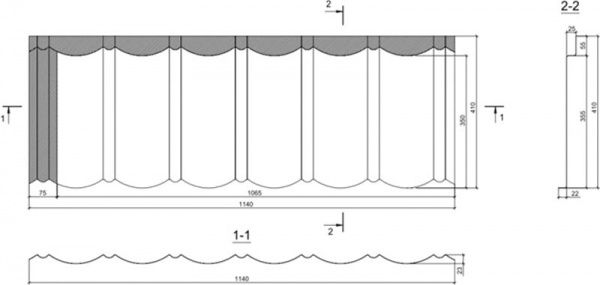 Лист композитної черепиці QUEENTILE Classic Coffe 1140х412 мм 