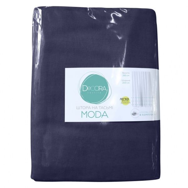 Штора Moda 200х285 см темно-синий Decora textile