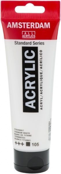 Краска акриловая № 105 Белила титановые 120 мл Amsterdam Standart Royal Talens