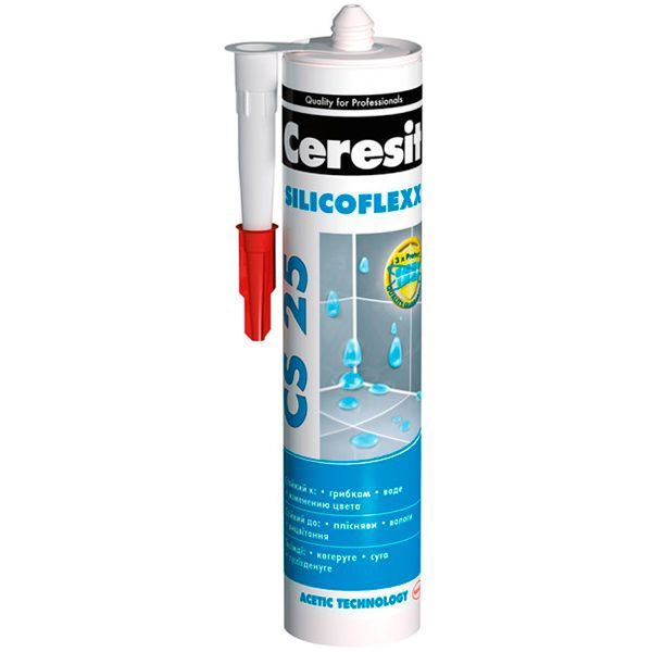 Герметик силіконовий Ceresit CS 25 SILICOFLEXX мигдальний горіх 280 мл