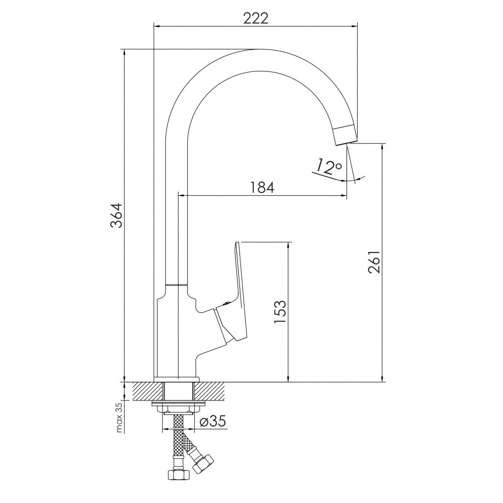 Смеситель для кухни Imprese RUBIN f03409901CA, хром