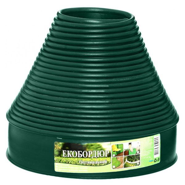 Бордюрная лента Экобордюр 2000x10,3 см зеленая
