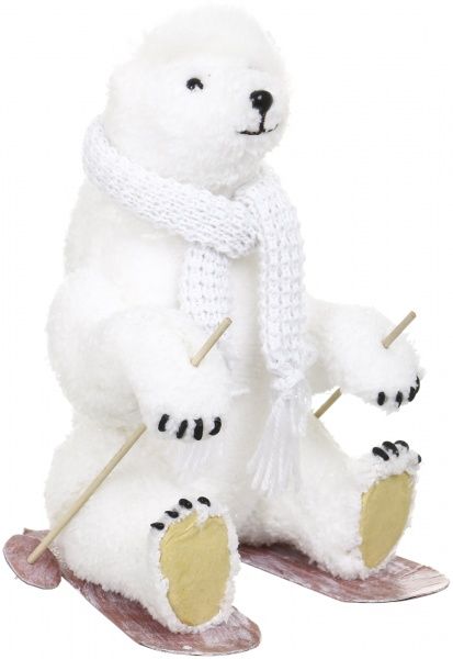 Декоративная фигура Мишка на лыжах F9072A-W 39 см 