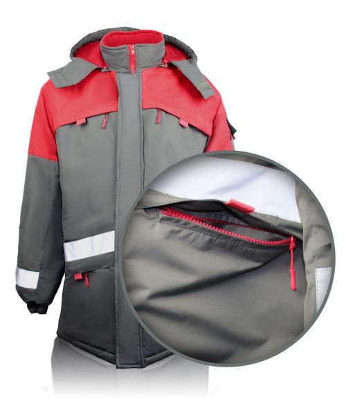 Куртка рабочая Торнадо Грей р. 56-58 рост 3-4 03078-112-116_(170-176) серый с красными вставками