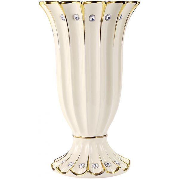 Ваза декоративная Арина крем-золото 34 см