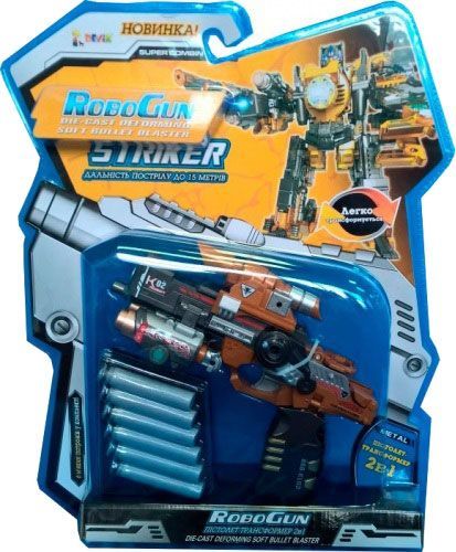 Игровой набор Devik K02 RoboGun 2 в 1 Striker + 6 мягких пуль 3414385