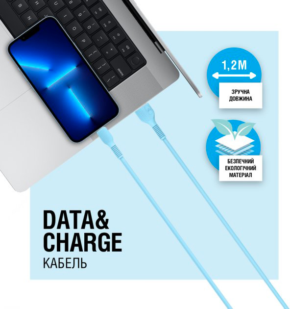 Кабель Acclab USB to Lightning 1,2 м голубой (AL-CBCOLOR-L1BL)
