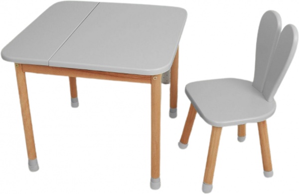 Комплект стол и стул ArinWOOD Зайчик Box серый 04-025GREY-BOX 