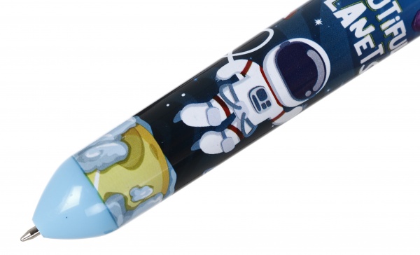 Ручка шариковая на 10 цветов космонавт 