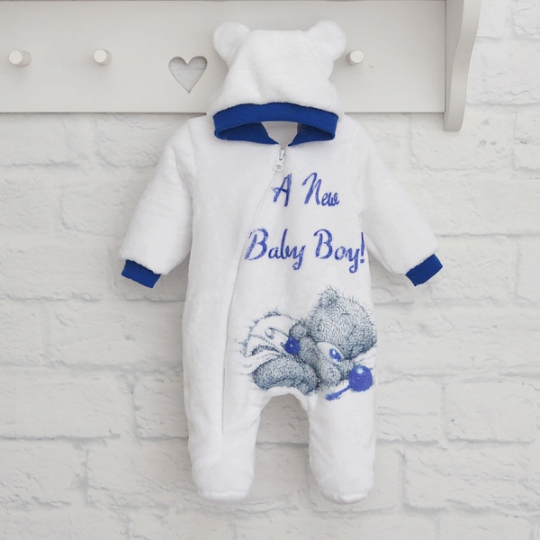 Чоловічок для хлопчика Blanka Ведмедик р.68 білий 110162 