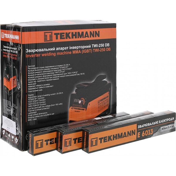 Инвертор сварочный Tekhmann TWI-250 DB + электроды 3 упаковки 3 мм