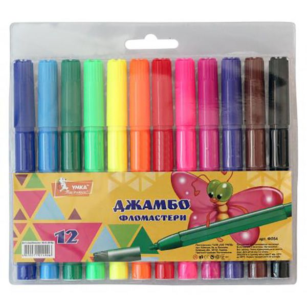 Набор фломастеров Jumbo 12 шт. ФЛ54 Умка