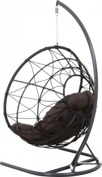 Кресло-кокон Сфера плетение орегон темный антрацит