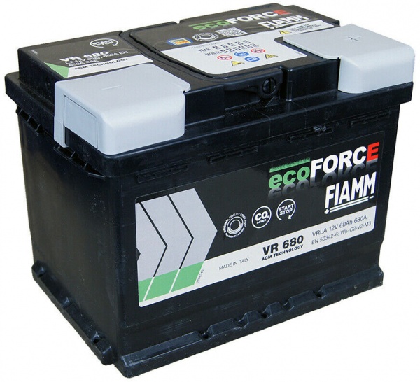 Акумулятор автомобільний Fiamm ECOForce 60Ah 680A 12V «+» праворуч (FIM 7906199)