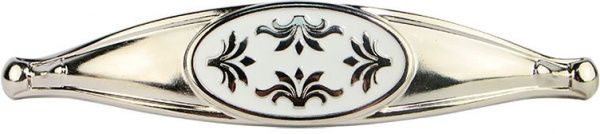 Мебельная ручка D 15177.128 18627 128 мм полированный никель/белая эмаль Bosetti Marella