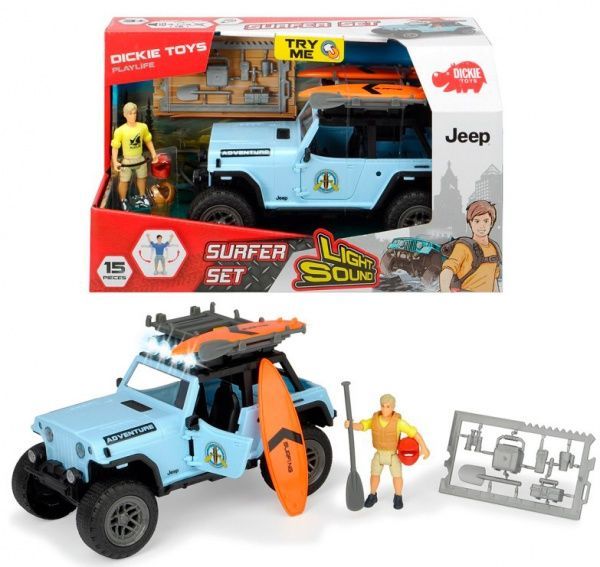 Ігровий набір Dickie Toys Плейлайф Серфер з позашляховиком зі звуковими та світловими ефектами 3834001