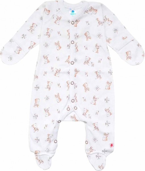 Комбінезон Minikin коричневі ведмедики р.62 білий 198060362 