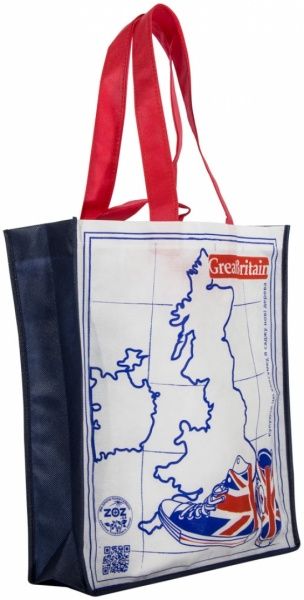 Экосумка ZOZ Великобритания белый с рисунком  