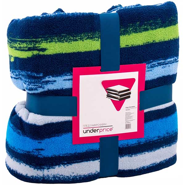Плед мікрофібра Underprice Смужка синя 160x200 см