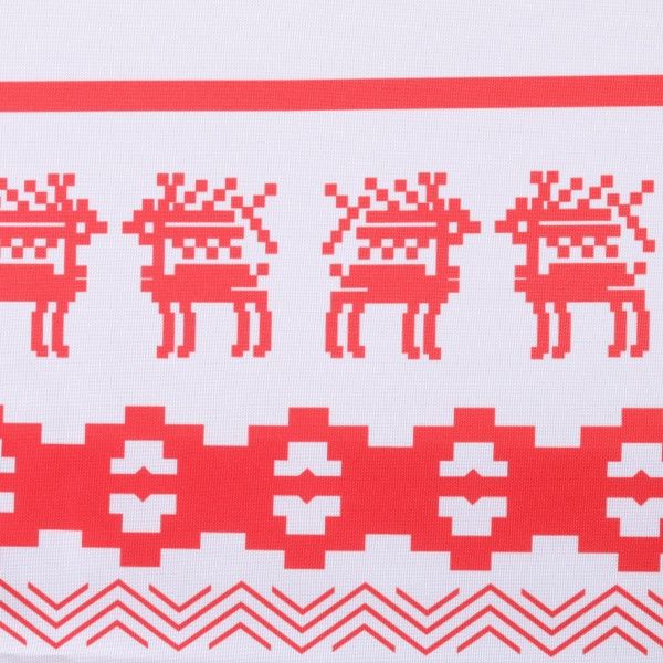 Скатерть новогодняя белые олени 150x180 см белый с красным ІТА ДРІМ 