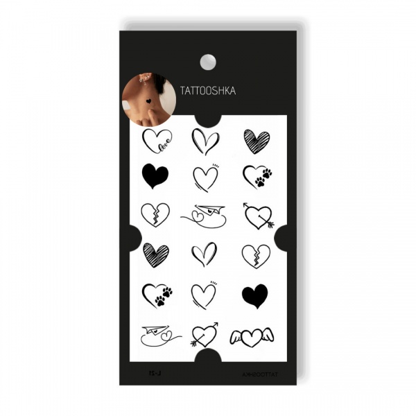 Временная татуировка Tattooshka Сердечки L-21