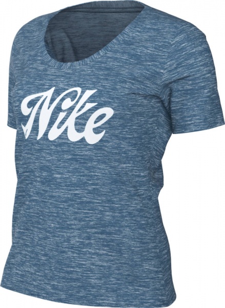 Футболка Nike W NK DF TEE NIKE SCRIPT FD2986-457 р.S блакитний