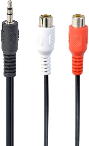 Кабель Cablexpert аудіо/стерео 0,2 м чорний (CCA-406) стерео аудіо, 3.5 мм/2 x RCA-тюльпан, 0.2 м 