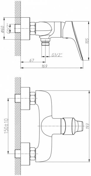 Змішувач для душу Mixxen Бліс MXH1053