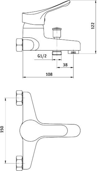 Змішувач для ванни Deante Joko BOJ 010M