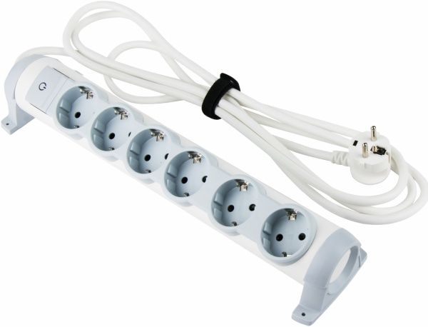 Удлинитель Legrand Comfort с заземлением 6 гн. серый 3 м 694637 