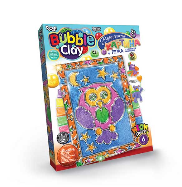 Набор для детского творчества Danko Toys Bubble Clay Витражная картина